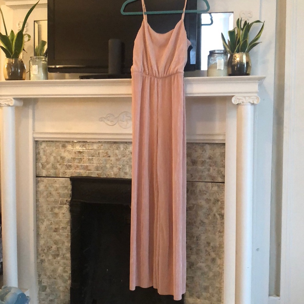 Forever 21 pink shimmer jumpsuit size small